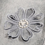 Beaded-Embroidered Floral Cut-Out Ankle Jeans