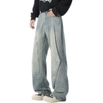 Trendy Buttoned Mock-Slit Wide-Leg Jeans