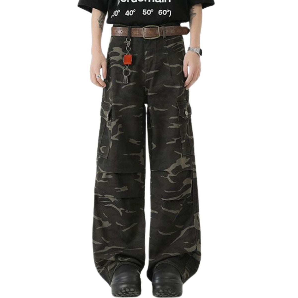 Relaxed Fit Military Camouflage Utility Pants