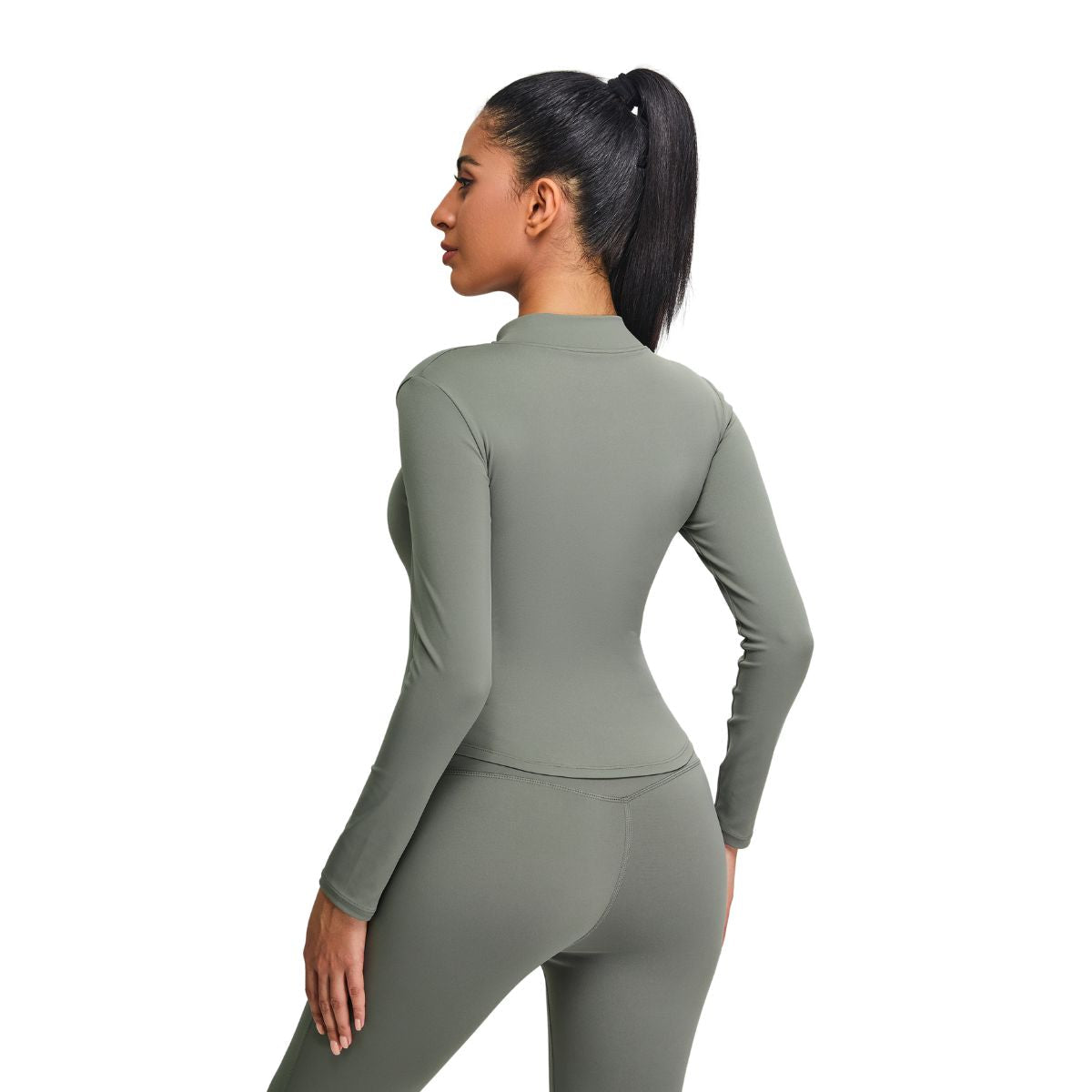 Half-Zip Long-Sleeve Seamless Top