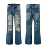 Patched & Painted Ripped Denim Jeans