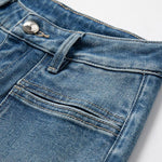 Pearl-Embellished Embroidered Patchwork Cut-Out Jeans