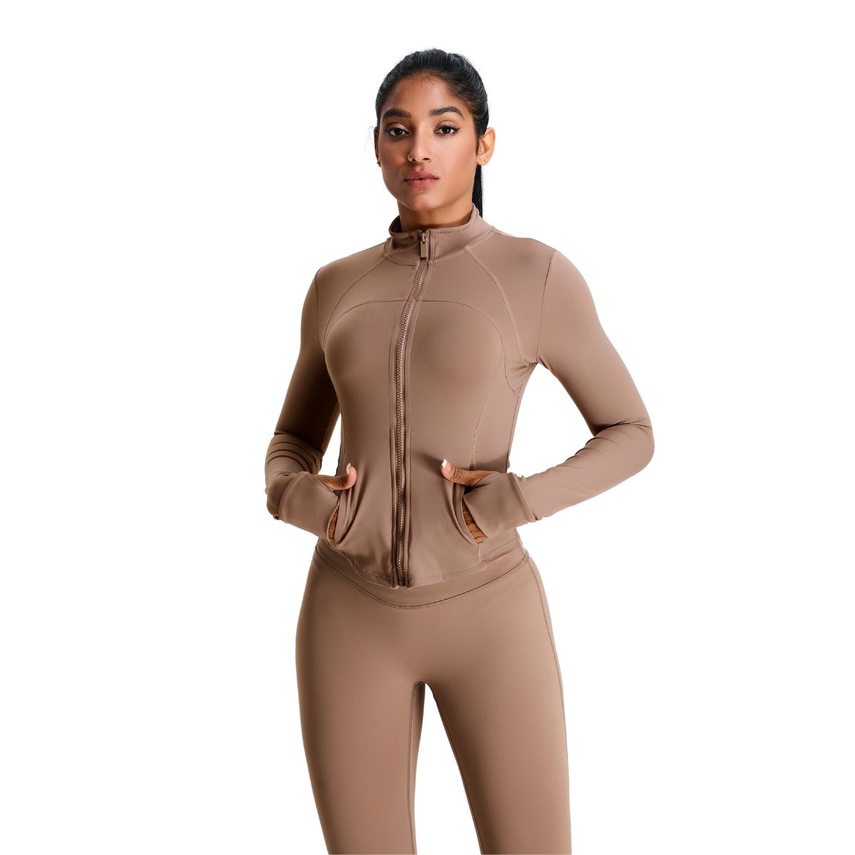 Women's Solid Color Full-Zip Jacket