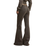 Low-Rise Washed Fleece Flare Sweatpants