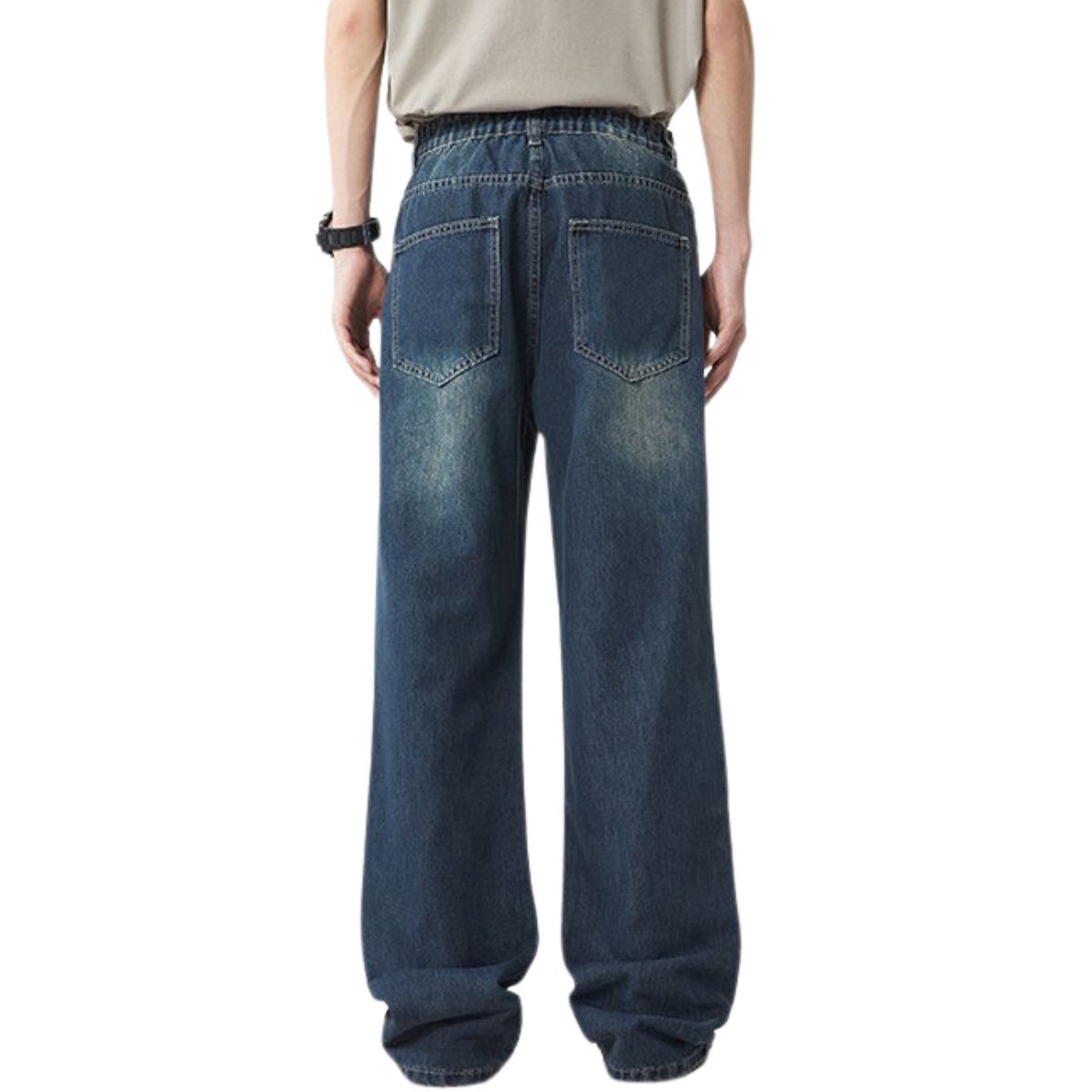 Elasticated Waist Classic Straight Leg Jeans