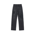 Pearl-Embellished Embroidery Cut-Out Whisker Jeans