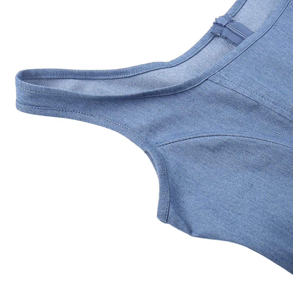 Floral Appliqu¨¦ Denim Slip Mini Dress