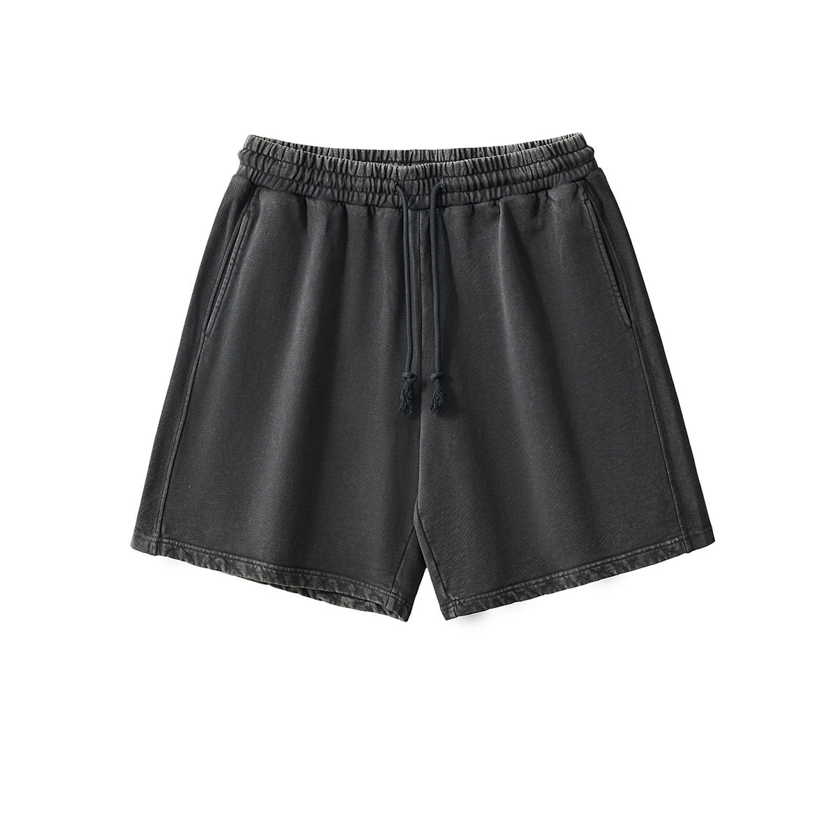 Faded Washed Loose-Fit Cotton Shorts