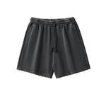 Faded Washed Loose-Fit Cotton Shorts