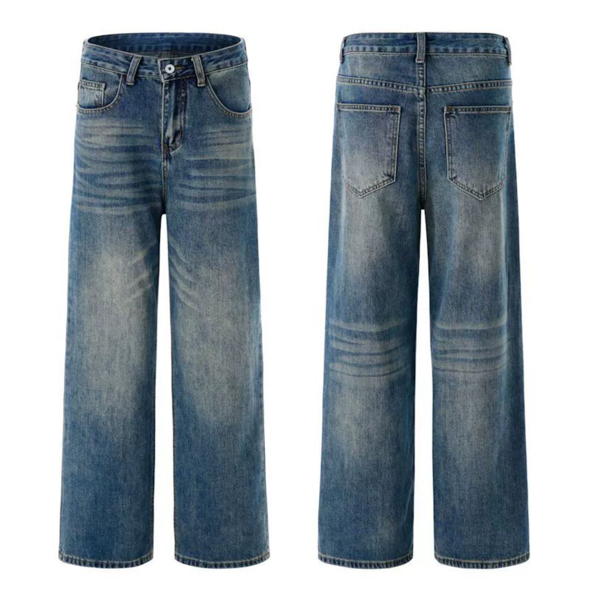Vintage Straight Leg Whisker Denim Pants