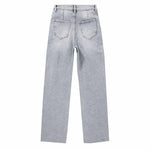 Patchwork Pearl-Frog Closure Embroidered Jeans