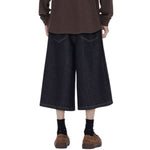 Wide Leg Selvedge Denim Cropped Pants