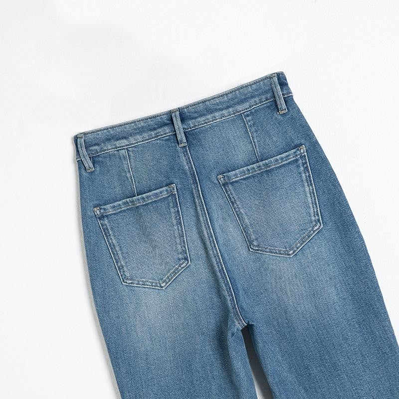 Pearl-Embellished Embroidered Patchwork Cut-Out Jeans