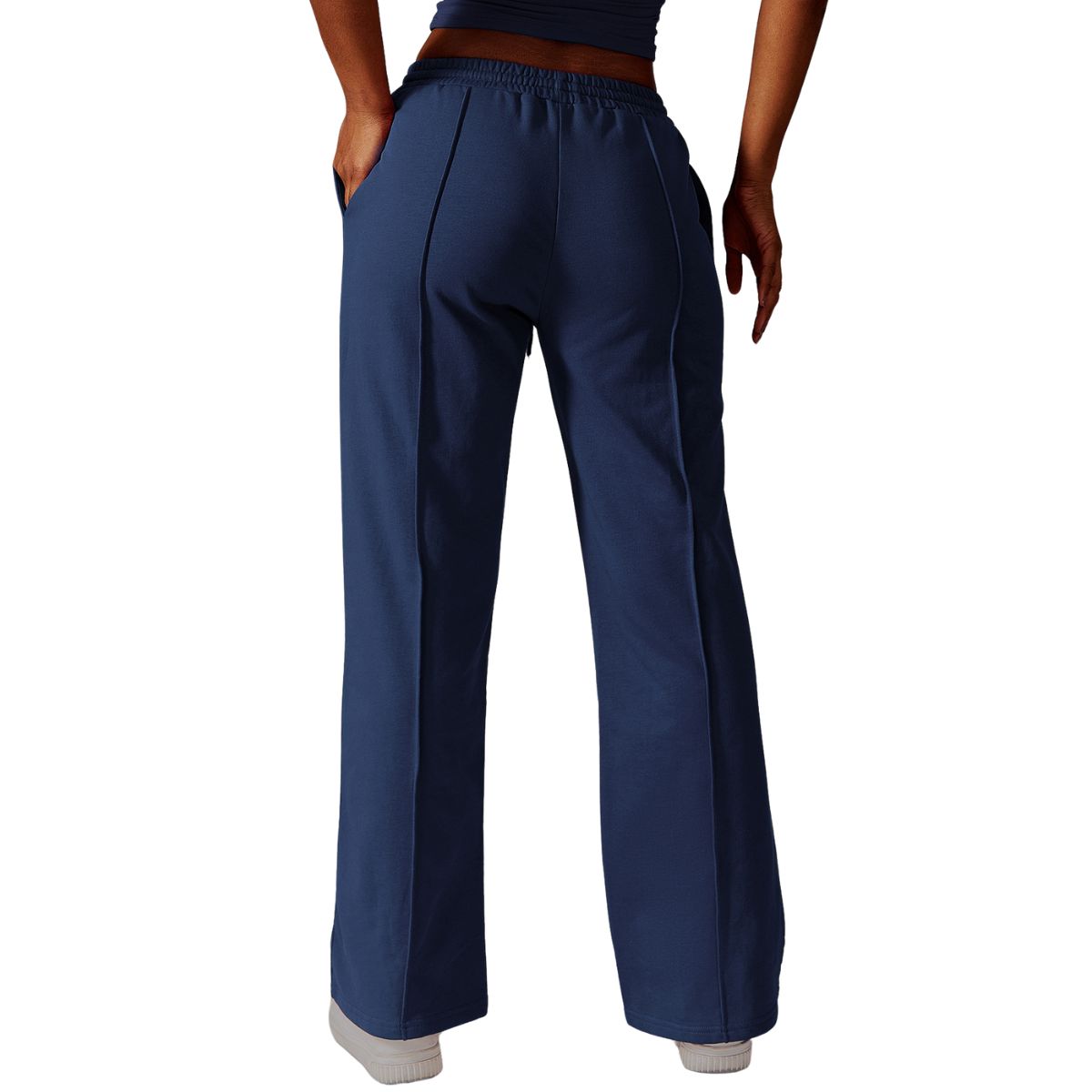 Women's Solid Pleated Cotton Trousers