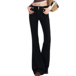 Women's Low-Waisted Flared Knit Jeans