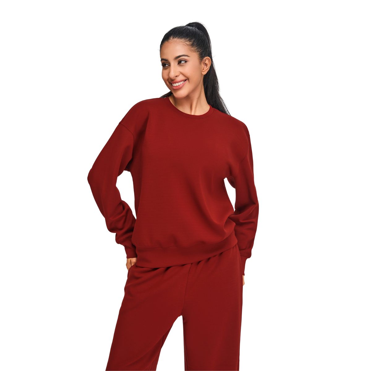 Solid Color Relaxed Fit Sweatshirt