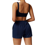 Women's Solid Pleated Cotton Shorts