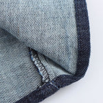 Short-Sleeve Button-Front Denim Midi Dress