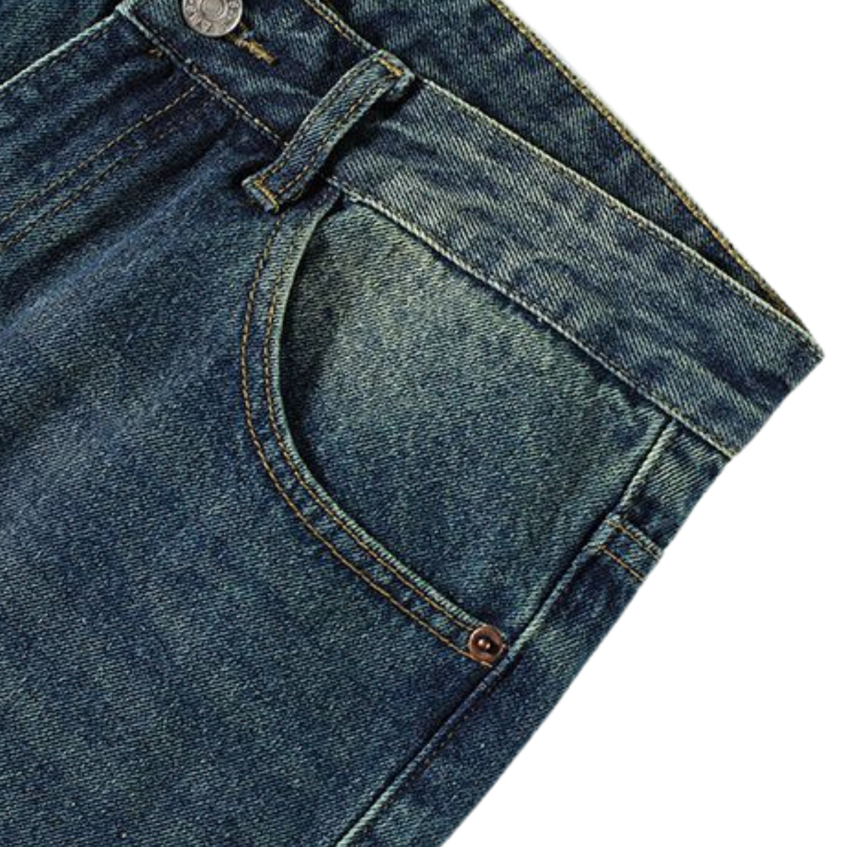 Relaxed Fit Washed Faded Denim Pants