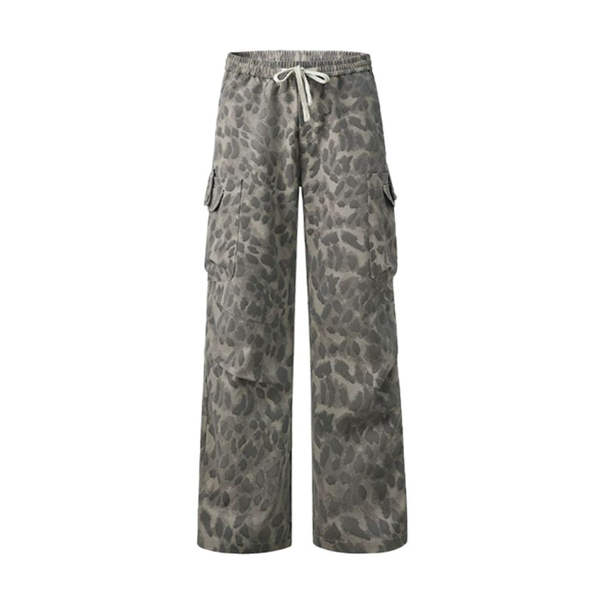 Relaxed Fit Leopard Cargo Trousers
