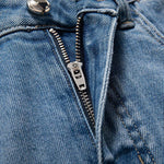 Embroidered Patchwork Cut-Out Denim Skirt