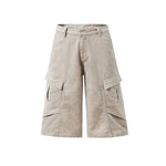 Cargo Wide-Leg Cropped Cotton Pants