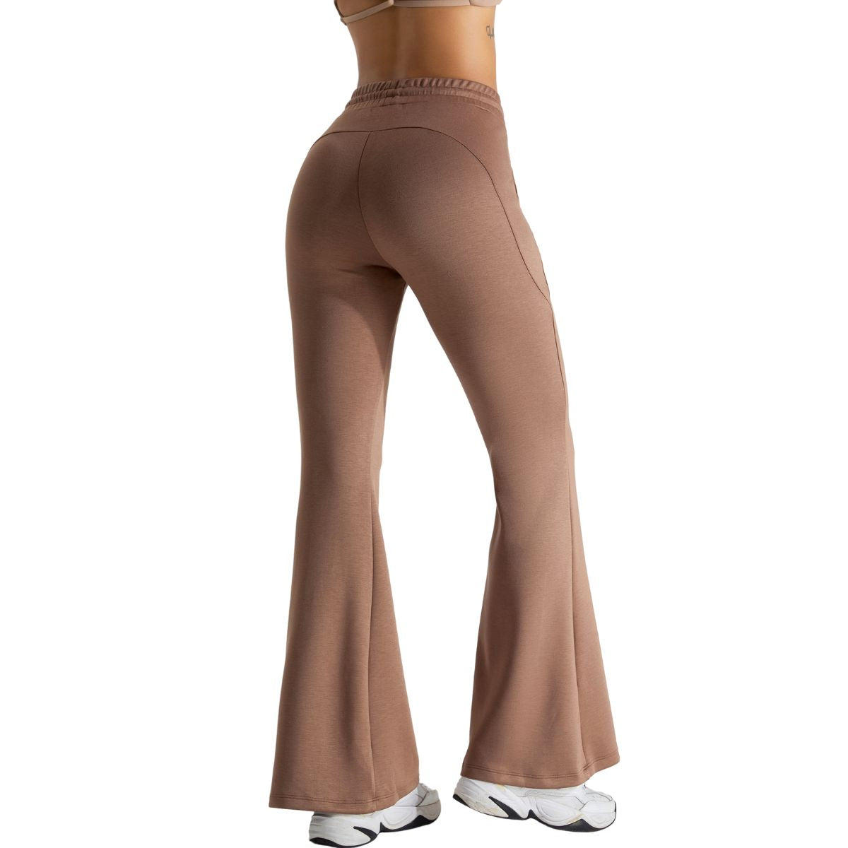 Drawstring-Waist Flare Workout Pants