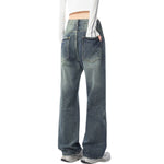 Relaxed Fit Distressed Hem Ripped Jeans