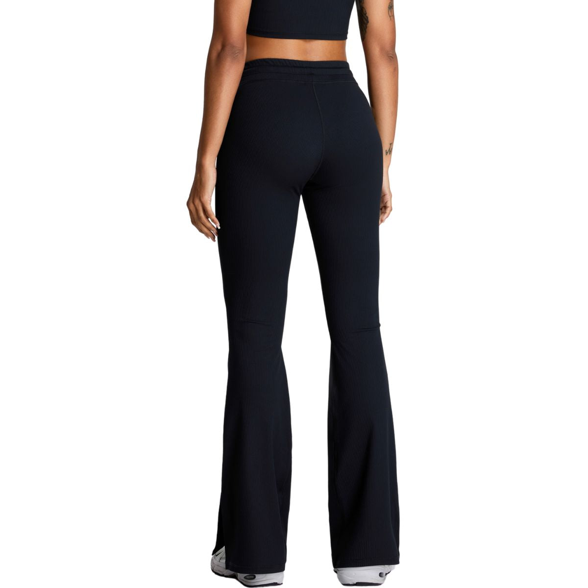 Drawstring Split-Hem Flare Leggings