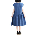 Cap Sleeve Oversized Denim Midi Dress