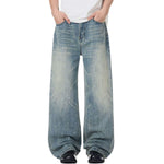 Blue Whisker Straight-Leg Denim Jeans