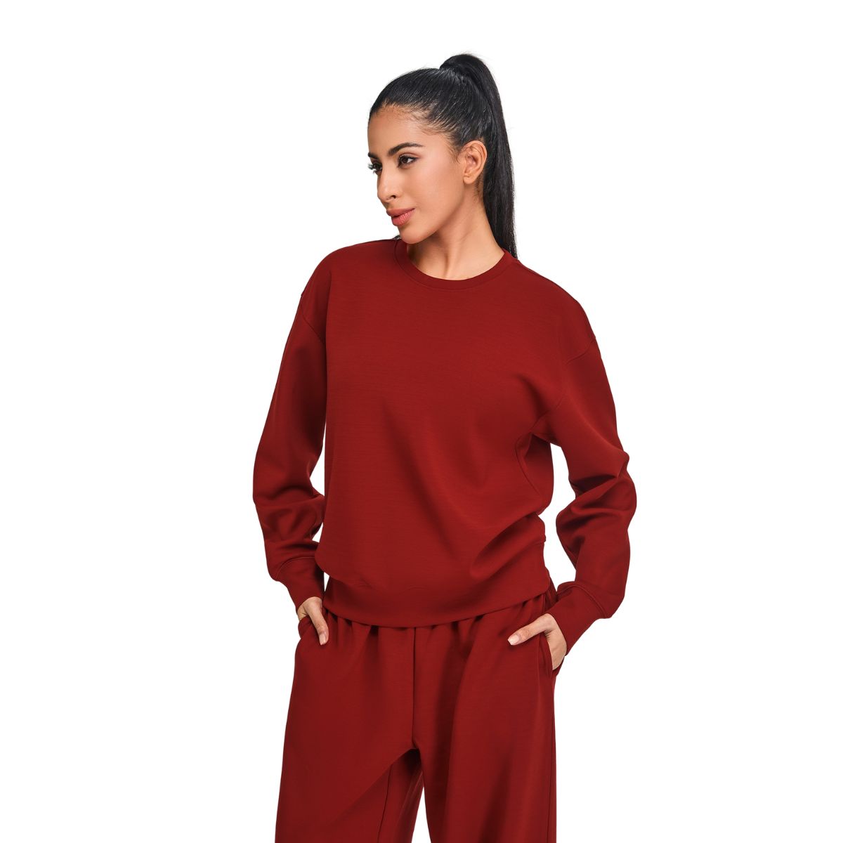 Solid Color Relaxed Fit Sweatshirt