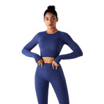 Thumb Holes Cropped Long-Sleeve Shirt