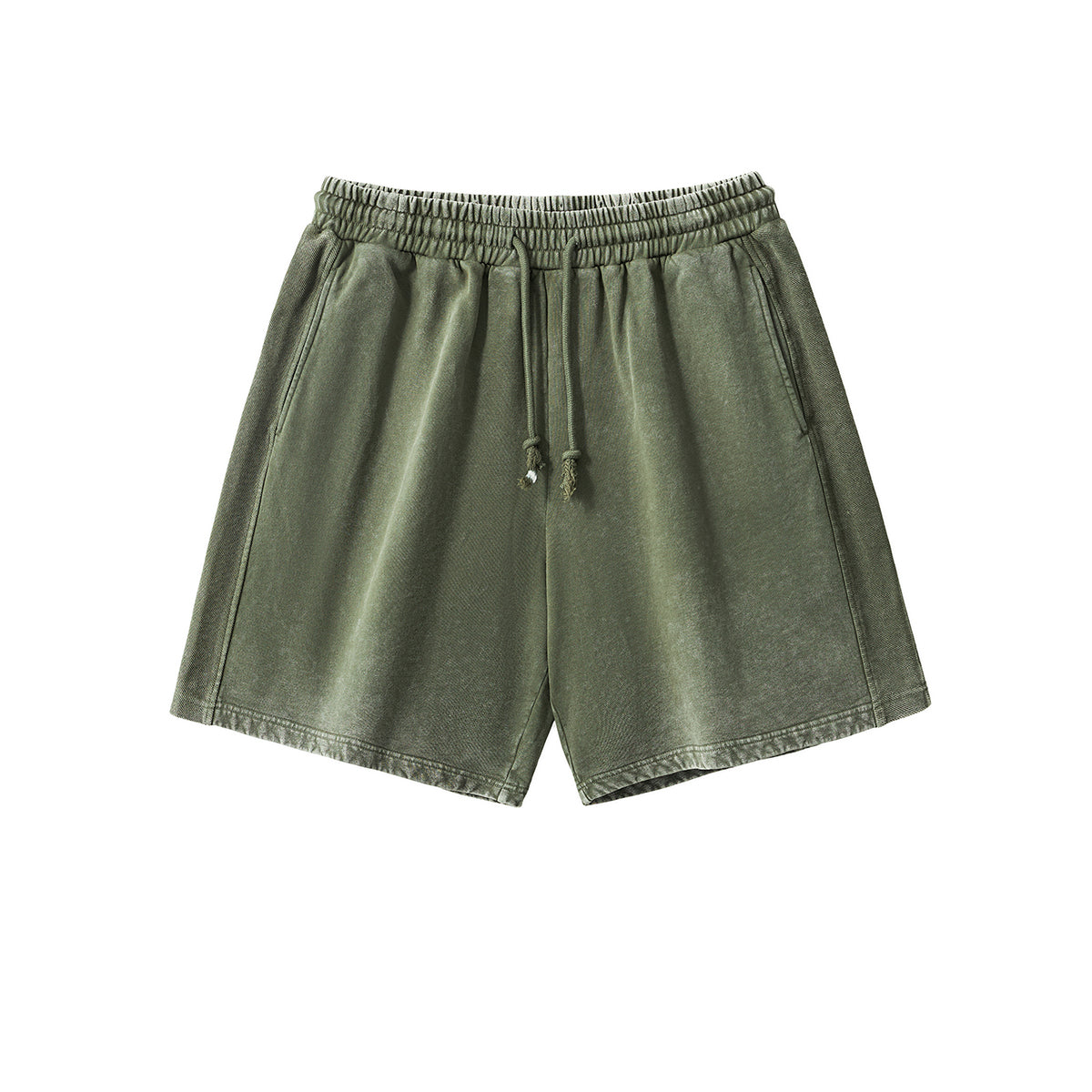 Faded Washed Loose-Fit Cotton Shorts