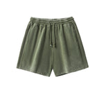 Faded Washed Loose-Fit Cotton Shorts