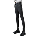 High-Waisted Button-Front Skinny Jeggings