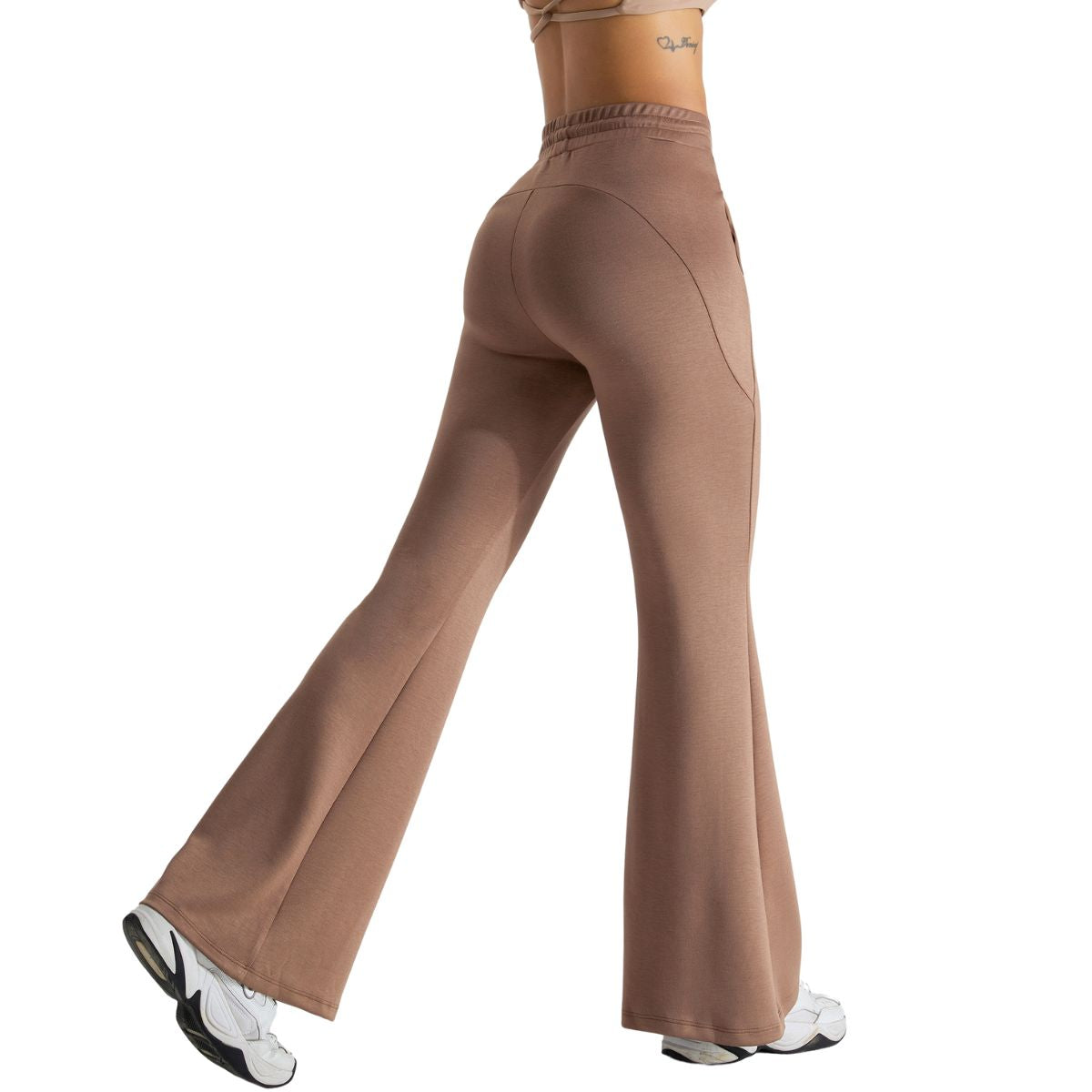 Drawstring-Waist Flare Workout Pants