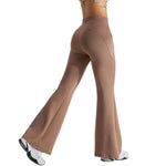 Drawstring-Waist Flare Workout Pants