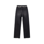 Pearl-Beaded & Rhinestones-Transferred Embroidered Jeans