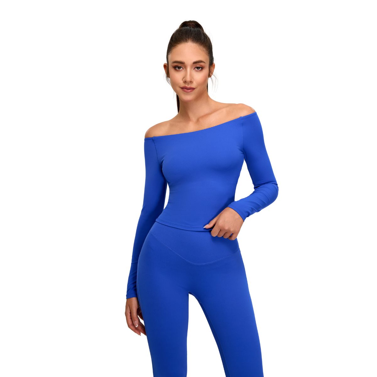 Boat Neck Seamless Long-Sleeve Tee