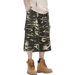 Cargo Camouflage Wide-Leg Cropped Pants