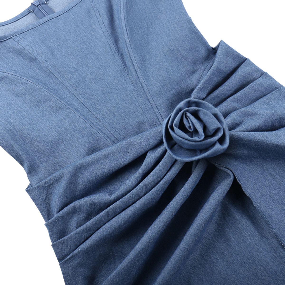 Floral Appliqu¨¦ Denim Slip Mini Dress