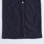 Short-Sleeve Button-Front Denim Midi Dress