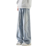 Relaxed Fit Patchwork Washed Denim Jeans