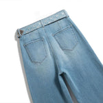 Wide-Leg Rhinestone & Embroidered Cut-Out Jeans