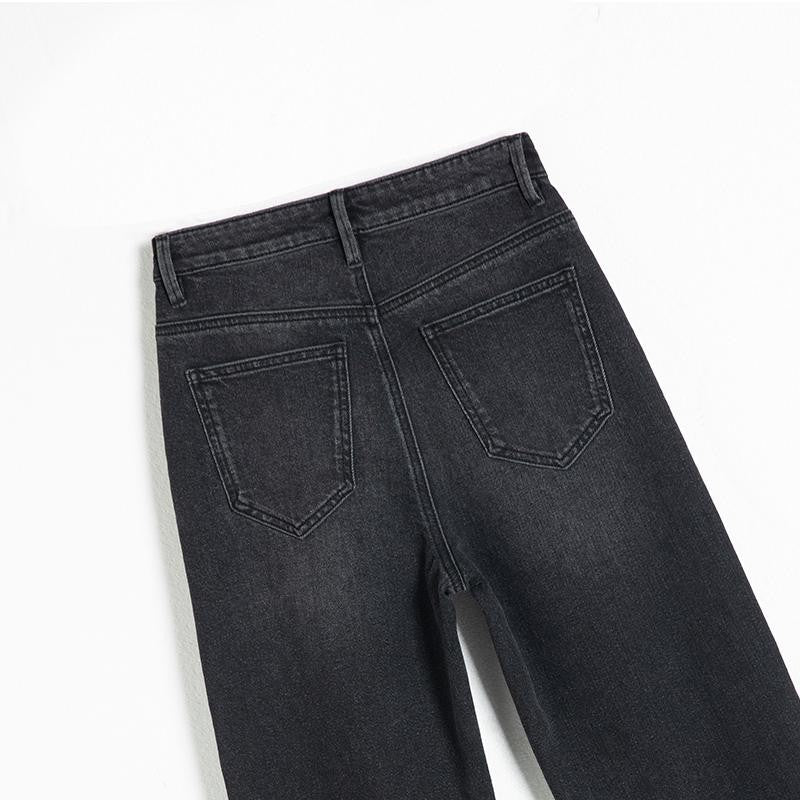 Pearl-Embellished Floral Embroidered Cut-Out Jeans