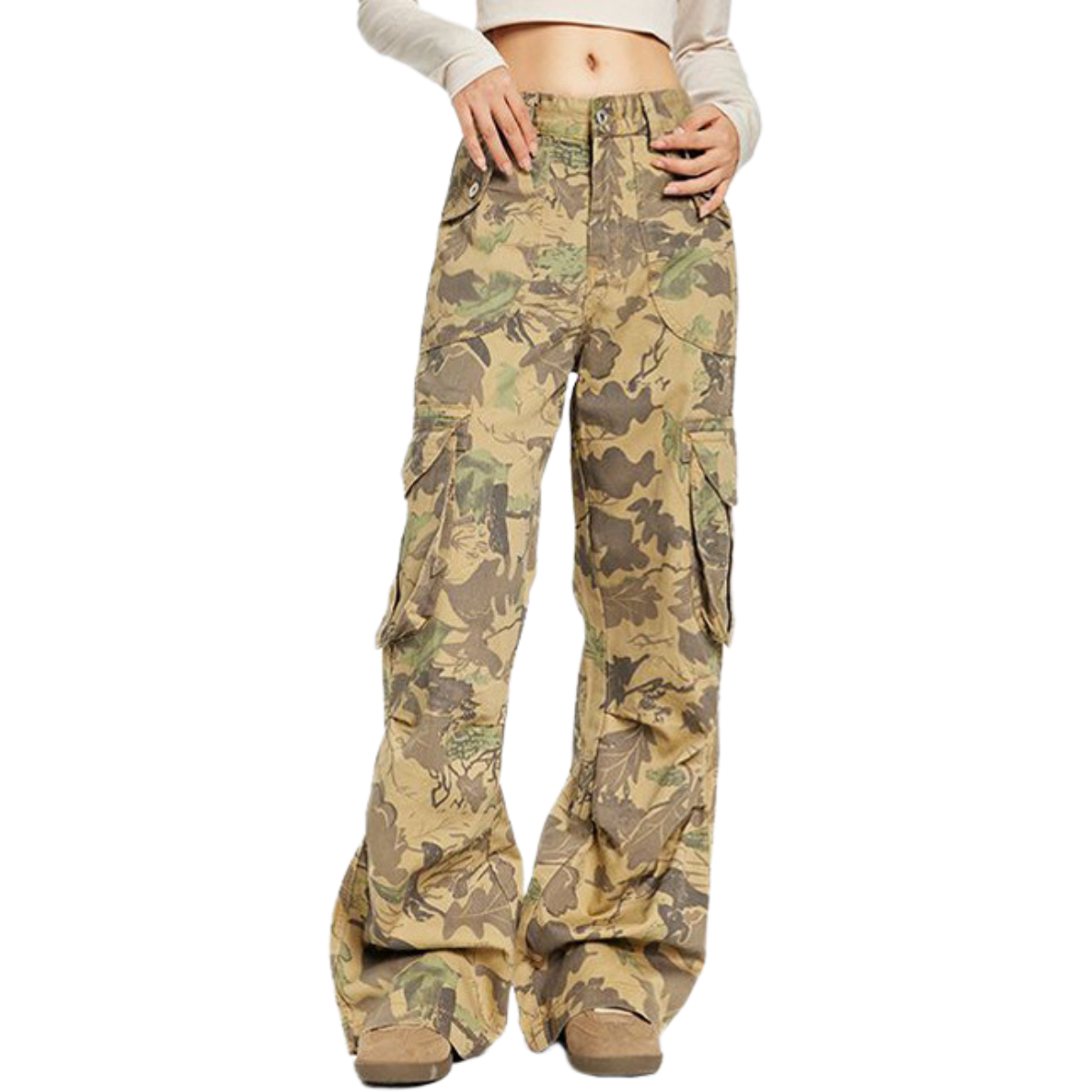Relaxed Fit Streetwear Camo Cargo Pants
