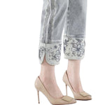 Relaxed-Fit Patchwork Embroidered Cropped Jeans