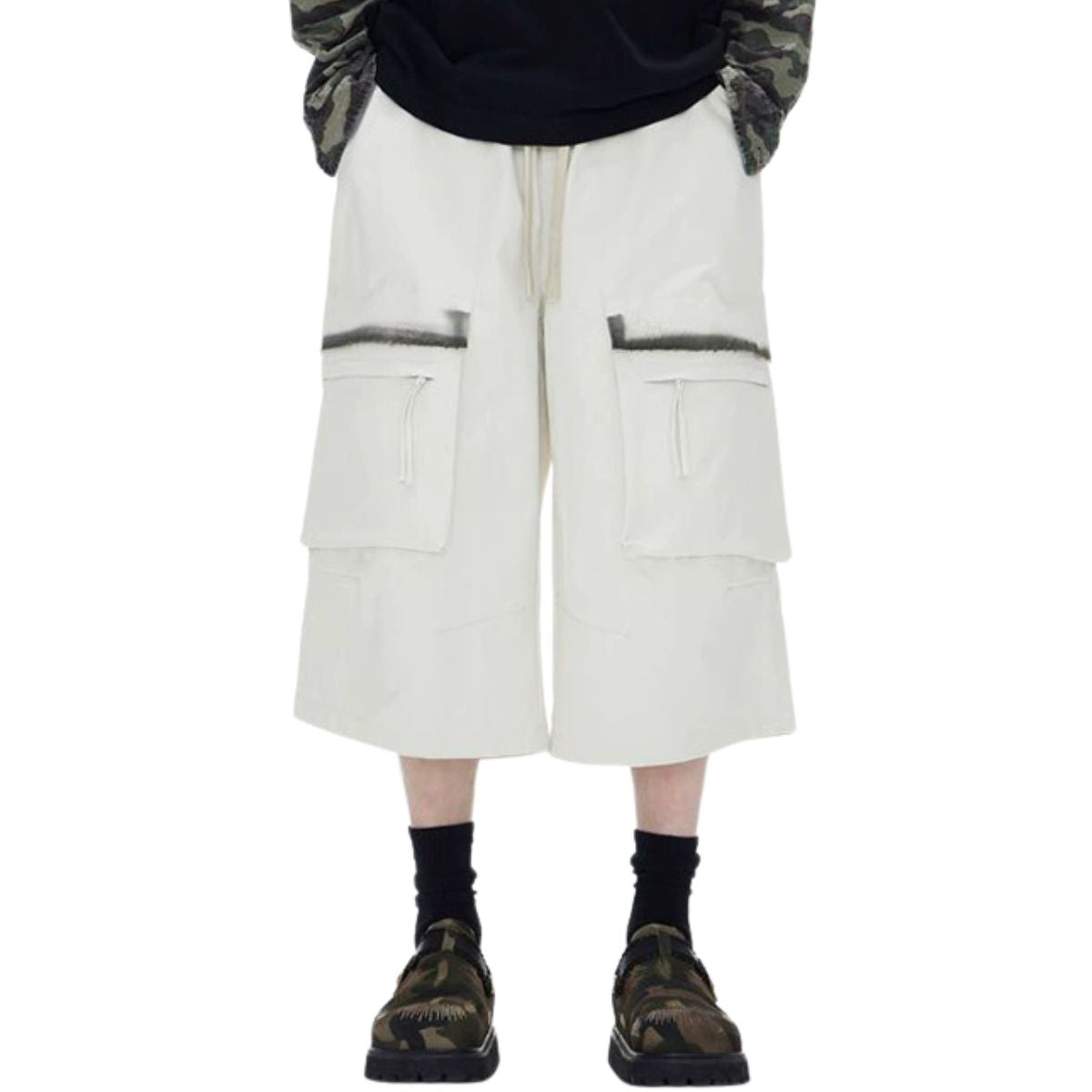 Cargo Wide-Leg Cropped Pants