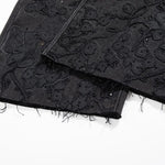 Rhinestone & Rope Embroidery Straight Leg Jeans